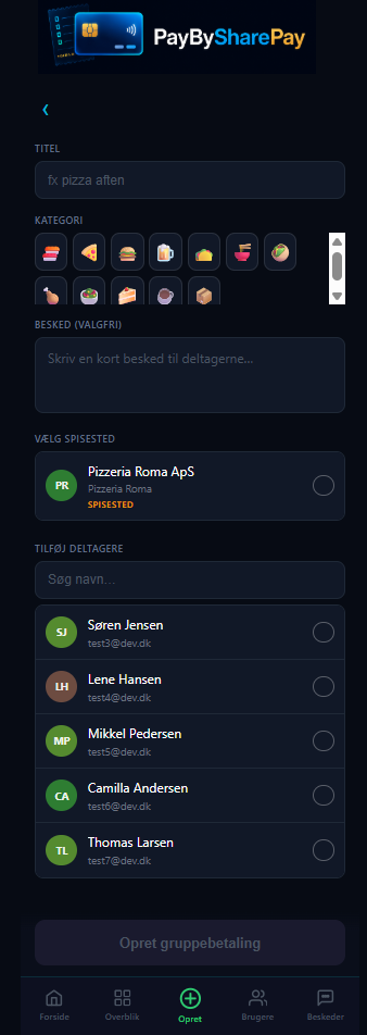 Opret en ny gruppeordre
